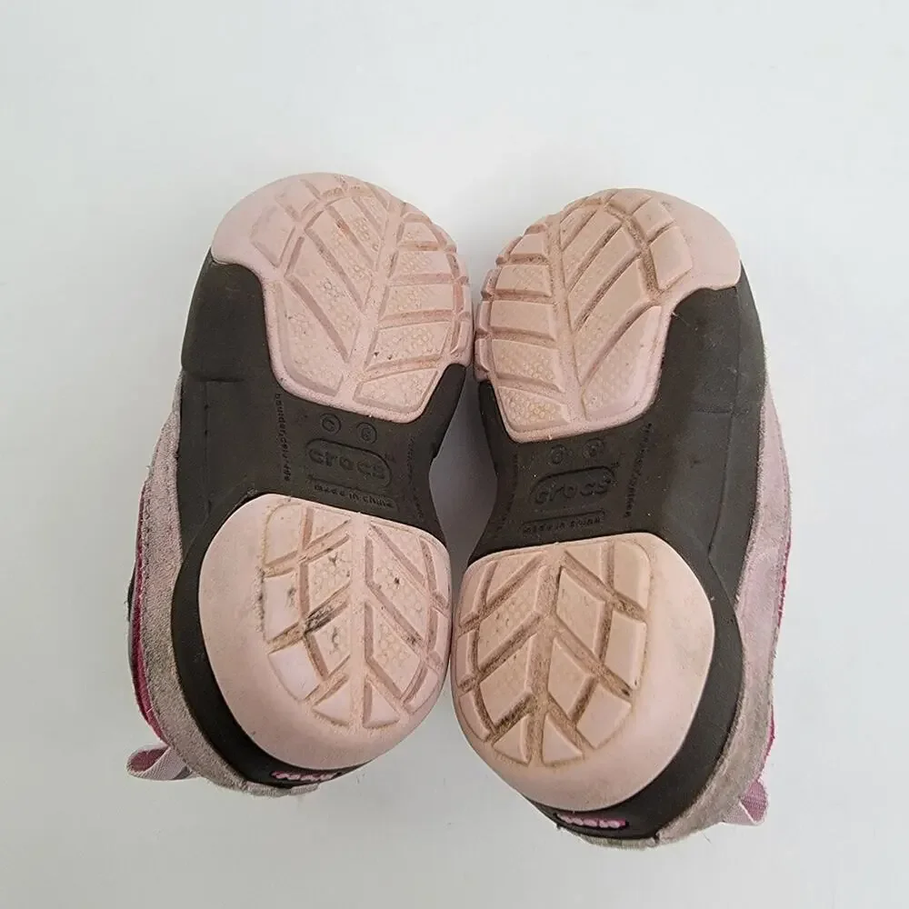 CROCS Infant Leather Slip On Sneaker Shoes - 6C